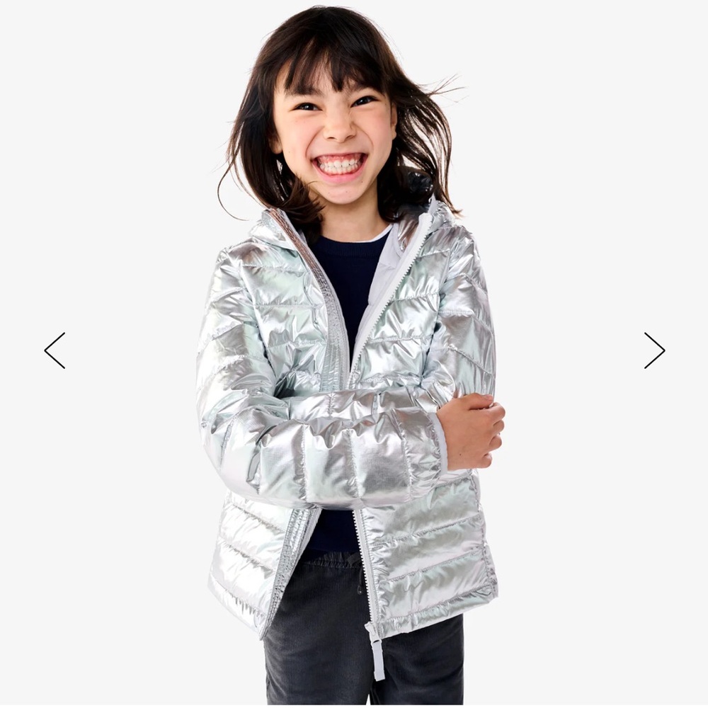 Primary Silver Kids Puffer Jacket